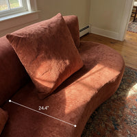 Freya Curved Sofa-Terracotta