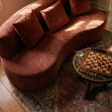 Freya Curved Sofa-Terracotta