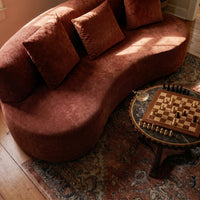 Freya Curved Sofa-Terracotta