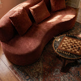 Freya Curved Sofa-Terracotta