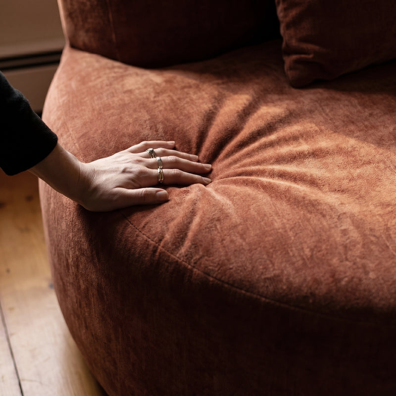 Freya Curved Sofa-Terracotta