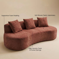 Freya Curved Sofa-Orange