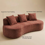 Freya Curved Sofa-Terracotta