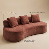 Freya Curved Sofa-Terracotta