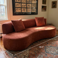 Freya Curved Sofa-Orange