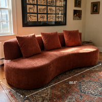 Freya Curved Sofa-Terracotta