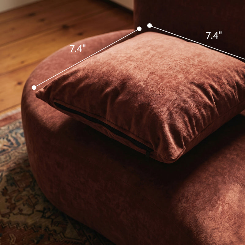 Freya Curved Sofa-Terracotta