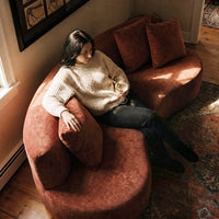 Freya Curved Sofa-Terracotta