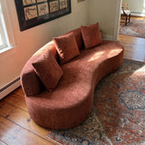 Freya Curved Sofa-Terracotta