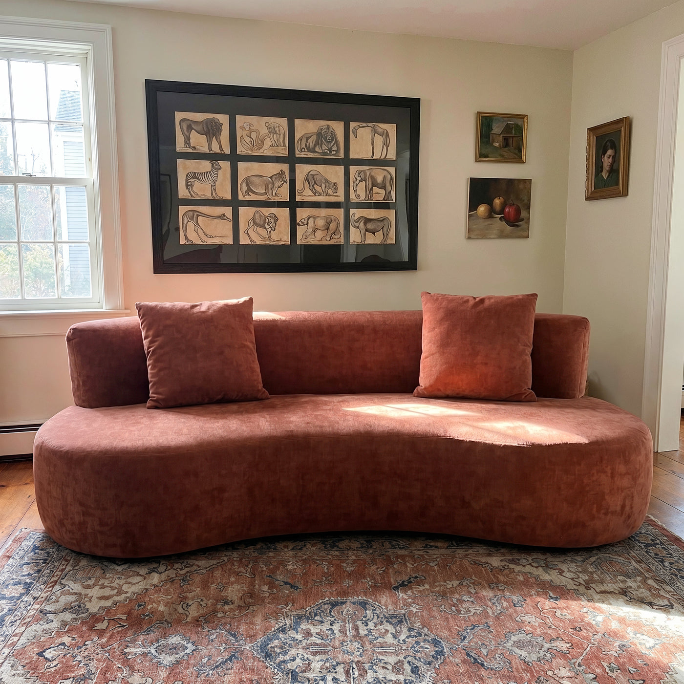 Freya Curved Sofa-Orange