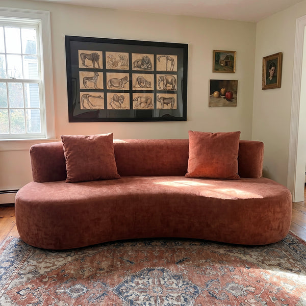 Freya Curved Sofa-Orange