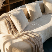 Freya Curved Sofa-White