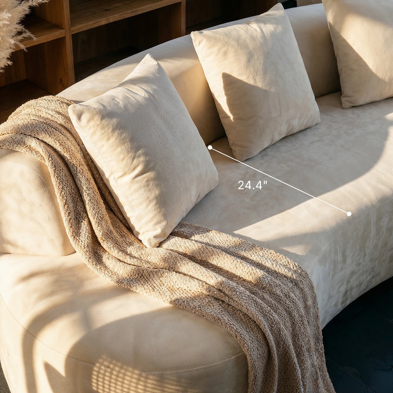 Freya Curved Sofa-Ivory
