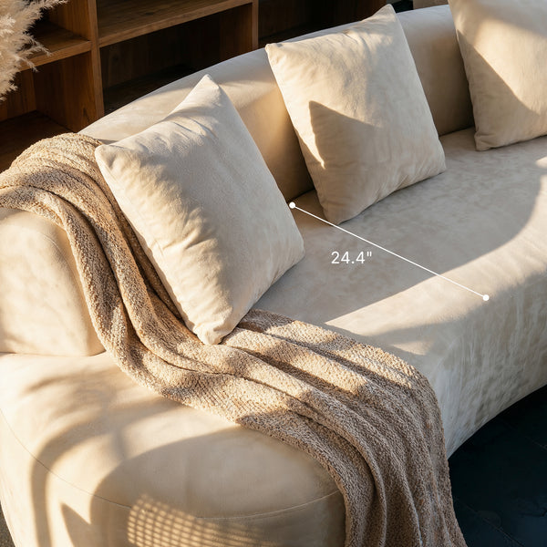Freya Curved Sofa-White