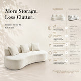 Freya Curved Sofa-White