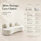 Freya Curved Sofa-White