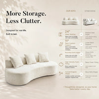 Freya Curved Sofa-White