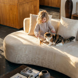 Freya Curved Sofa-White