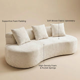 Freya Curved Sofa-White