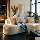 Freya Curved Sofa-White