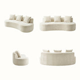 Freya Curved Sofa-White