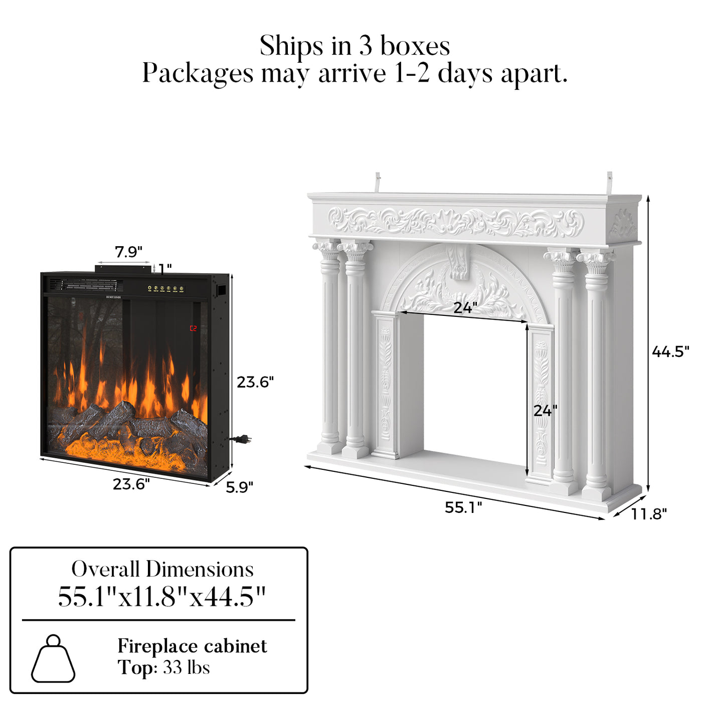 Relievo Grand Mantel Fireplace
