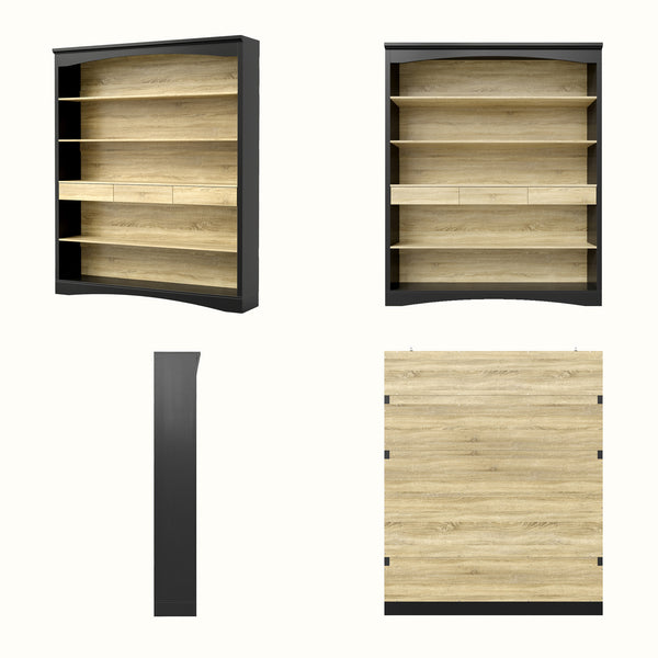 Bookcase and Display Cabinet with 5 Shelves and 3 Drawers
