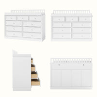 Solid Wood Changing Table with Drawers and Round Knob Handles