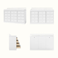 Solid Wood Changing Table with 9 Drawers
