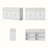 Modern Double-Sided Kitchen Island with Pull-Out Tabletop and Open Shelving