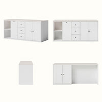 Kitchen Island with Trash Storage and Drawers