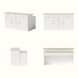 Modern Kitchen Island with Built-In Power Outlet and Dual-Level Tabletop