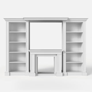 Traditional Entertainment Center with Open Shelves-White