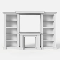 Traditional Entertainment Center with Open Shelves-White