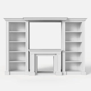 Traditional Entertainment Center with Open Shelves-White