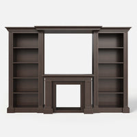 Traditional Entertainment Center with Open Shelves-Brown