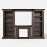 Traditional Entertainment Center with Open Shelves-Brown