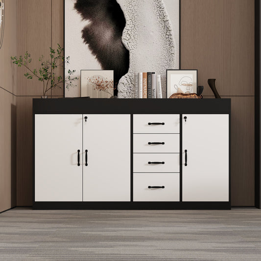 35.4'' H X 63 '' W 4-Drawer Office Storage Cabinet With Adjustable Shelfs And Lock