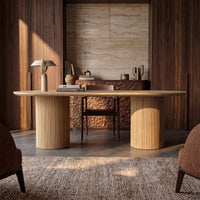 Solid Wood Round Pedestal Dining Table