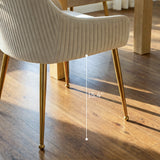 Upholstered Dining Chair with Velvet Fabric and Metal Legs