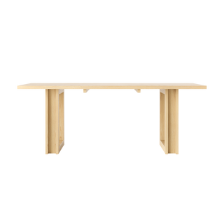 Solid Wood Dining Table with Oak Veneer