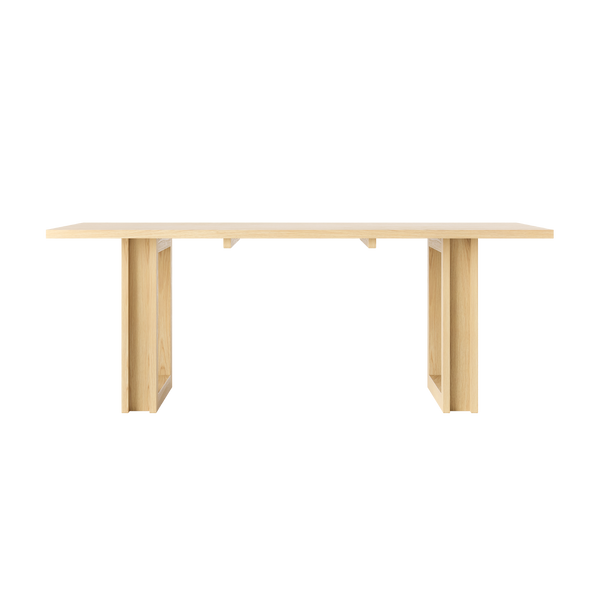 Solid Wood Dining Table with Oak Veneer