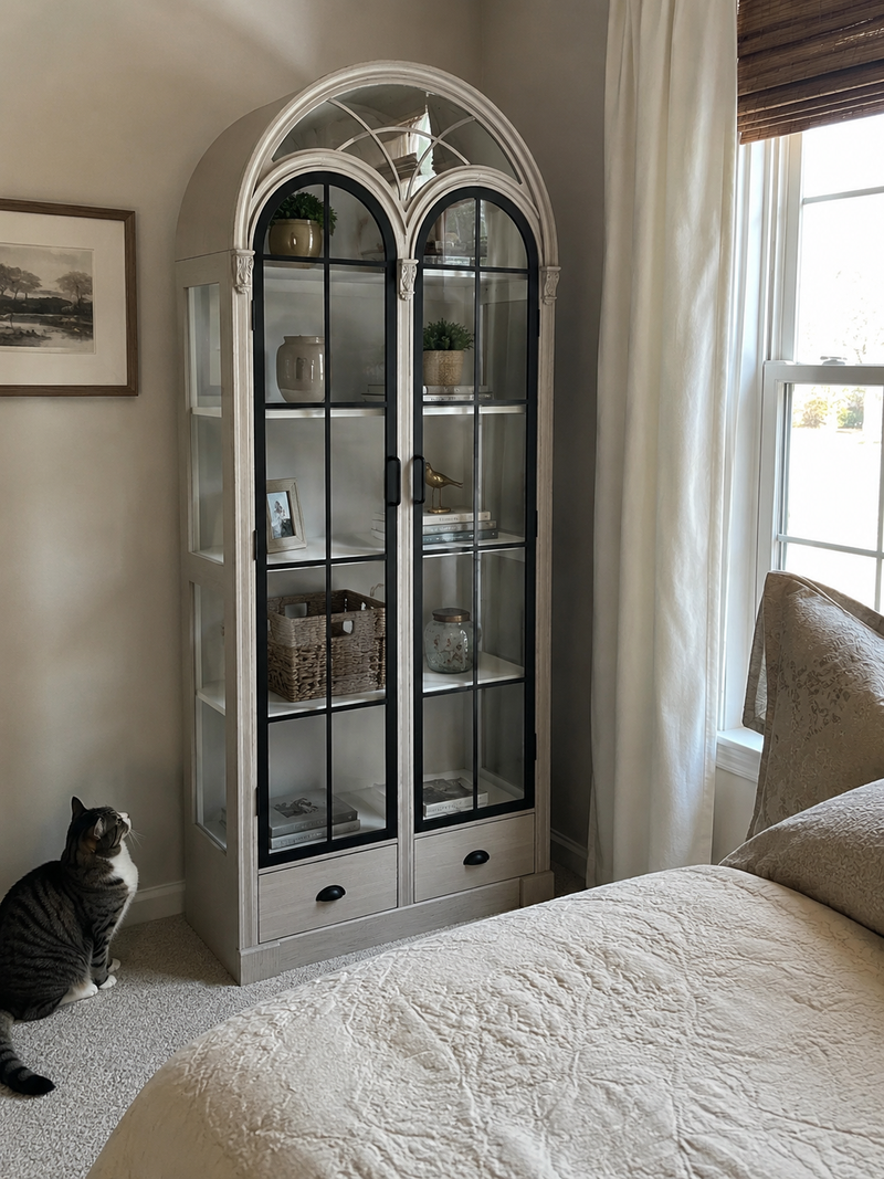 A Curio Cabinet that Elevates the Bedroom