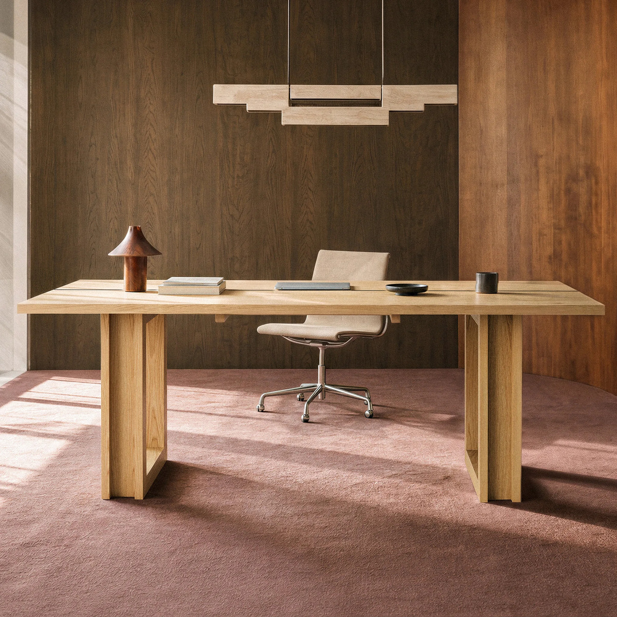 Solid Wood Desk with Oak Veneer