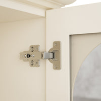 Arched Display Cabinet with Mixed Storage and Integrated Lighting
