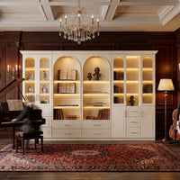 Grand Arched Modular Storage Display Wall Unit with Integrated Lighting
