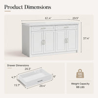 Modern Double-Sided Kitchen Island with Storage and Seating Space