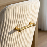 Upholstered Dining Chair with Velvet Fabric and Metal Legs