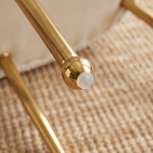 Upholstered Dining Chair with Velvet Fabric and Metal Legs