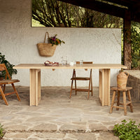 Solid Wood Dining Table with Oak Veneer
